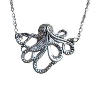 Silver steampunk octopus necklace
